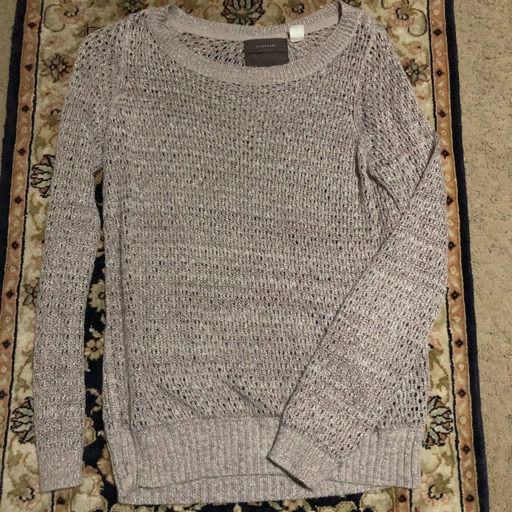 Anthropologie Guinevere Silver Sweater Small